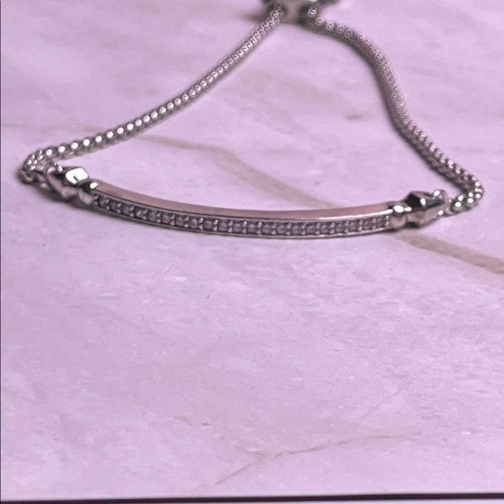 Kendra Scott Ott Bolo Adjustable CZ Chain Bracelet in Silver Rhodium - Picture 4 of 6